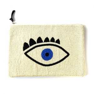 Evil Eye Beaded Clutch Bag