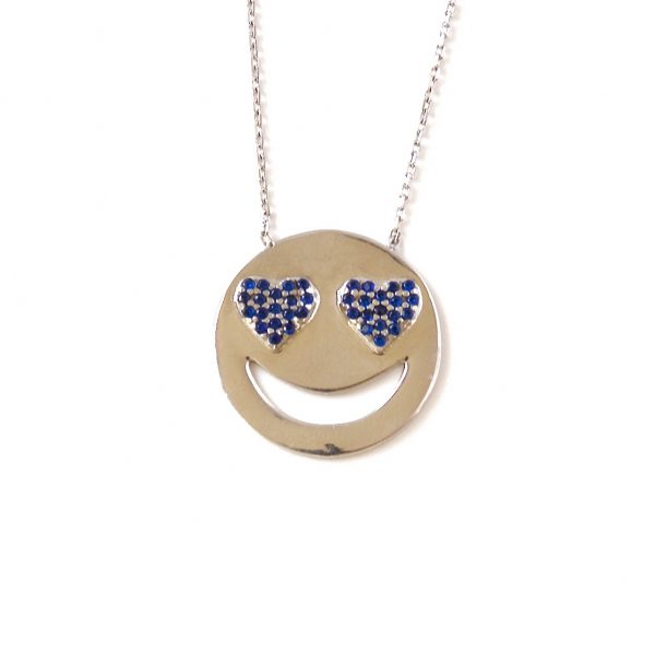 Emoji Hearts 925 Silver Blue