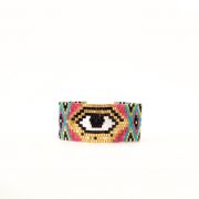 Beaded Pink and Gold Eye Bracelet